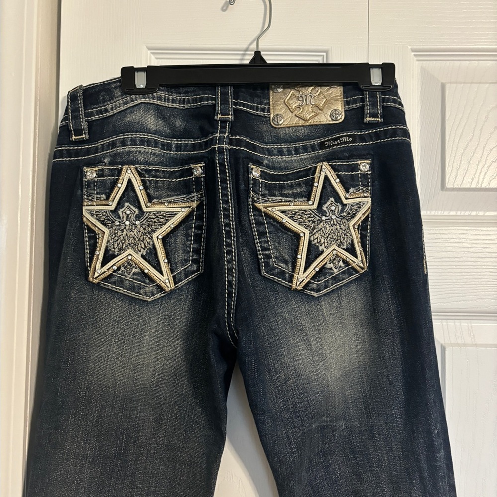 Medium Wash Miss Me Jeans with Star Detail on Back Pockets
